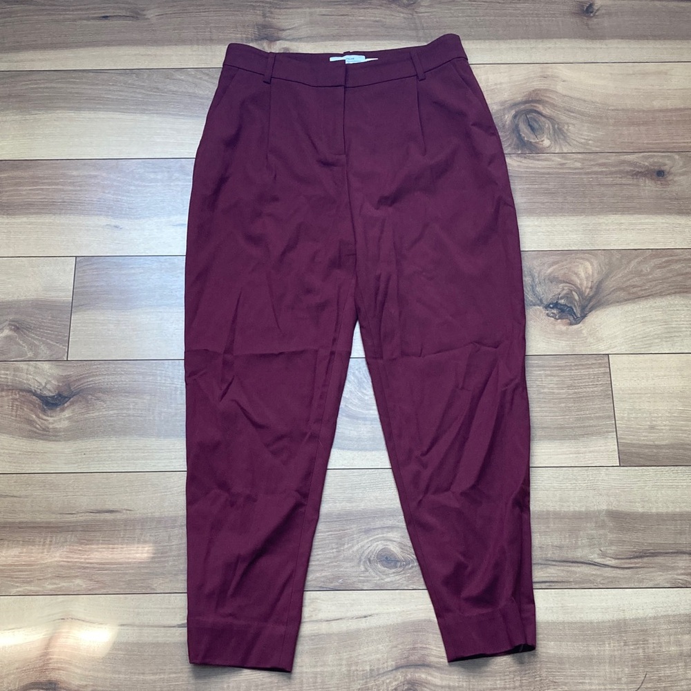 & Other Stories Burgundy Pleated Trousers